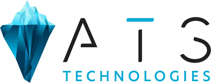 ATS Technologies logo with a blue faceted iceberg mark on the left, black "ATS" letters